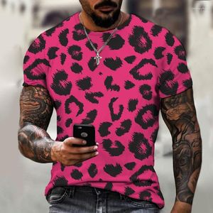 Camisetas Masculinas Roupas Masculinas de Luxo Designer T Shirt Man 3D Rosa Leopard Printing T-shirt Oddly Specific Harajuku Shirts Tshirts Men's Imon22