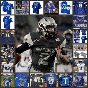 NCAA AF Falcon Futebol Jersey 48 Bo Gross 28 Emmanuel Michel 31 Elijah Robinson 0 Micah Davis 7 David Cormier 8 DeAndre Hughes 27 Ben Jefferson Seth Meador Jake Spiewak