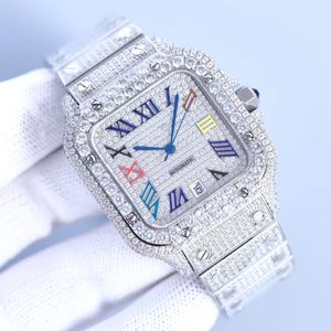 Üst Diamond Saatler Erkek Saatler İsviçre İşlemi Otomatik Mekanik Hareket 40mm Seyahat Süresi İstikrarı Swarovski Su Geçirmez 100m C6