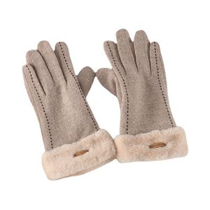 Five Fingers Luves Mulheres Veludo de Veludo Inverno Cashmere Knit Plush pulvel