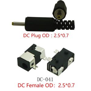 Andra belysningstillbehör 10pieces DC-041 DC Connector Female Tablet Inference Power Jack Laddning 2,5x0,7 mm Socket SMD PCB-montering annan