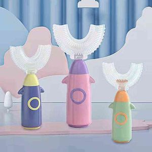 歯ブラシの子供用歯ブラシのためのU字型360度の幼児歯シリコンブラシケア0511