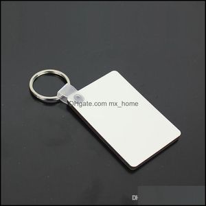 200pcs MDF Blank Key Chain Rec Sublimation деревянные теги для тепловой передачи логотипа PO Логотип подарка Temply Print A05 Drop Delive 2021 Craft To To To