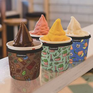 Sublimation White Ice Cream Pint Sized Koozies Drinkware Handle Submersible thermal insulation ice cream cup holder Sea Freight