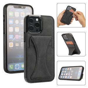 Staffa per borsa con slot per schede Custodie per iPhone 14 13 12 11 mini pro max xs xs 6 7 8 Plus iphone14 Magnetic Business Leather Phone Back colver