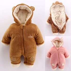 Ull baby romper vinterkläder huva nyfödda kläder flickor kläder för pojkar jumpsuit unisex overaller 0 3 9 24 månad 1449 e3