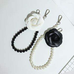 Клавичные модные кожа камеллия Жемчужная сеть телефона Women Bag Anti-Lost Lanyard Dimbag Sendant Flower Mobile Bess Charm Jewelry Smal22