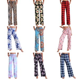 Pantaloni a gamba larga Pantaloni Pantaloni premaman Fiori floreali Plaid Tinta unita Pantaloni da yoga fitness elasticizzati Lady Sport Mutandine lunghe larghe Casual 31 colori M4135