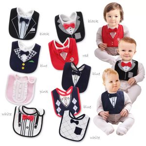 INS Säuglings-Speicheltuch, Baby-dimensionale rote Fliege, Gentleman-Kleid, Modellierung, Mundwasser-Handtuch, Lätzchen, 3-Lagen-Wear-Accessoires