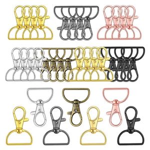 35 Pieces Clasps Lobster D Rings Lanyard Snap Hooks Keyrings Pendant Spring Pet Buckle for Keychain DIY Craftings 220516