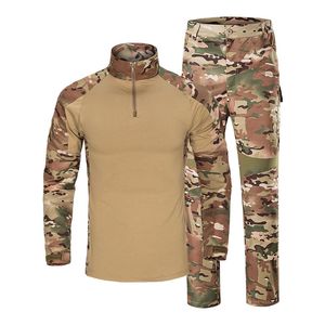 Tactical BDU Combat Clothing Camouflage Uniform Shirt Pants Set Jungle Hunting Woodland Shooting Gear Battle Dress NO05-026