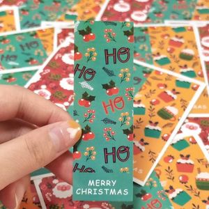 Gift Wrap Package Stickers 10 Sheet/Pack Self Lime Paper Multi Purpose 90 30mm Santa Claus Cute Wrapping Decorative Christmas Tagsgift