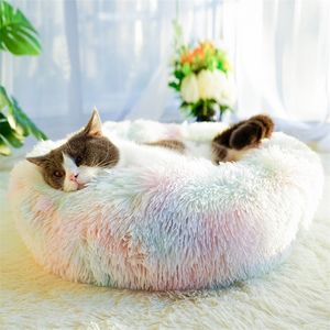 Super Super Dog Bed Plush Plush Cat S S for sabradors House House Round Cushion Pet Products LJ201028