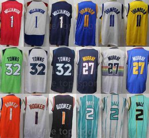 Командный баскетбол Zion 1 Klay Thompson Jersey 11 Карл Энтони Таунс 32 Джамал Мюррей 27 Lamelo Ball 2 Девин Букер Джоэл Эмбиид сшил Good Me