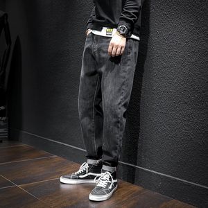 Jeans masculinos Moda de moda azul Simple solt Fit Harem Pants Streetwear Vintage estilo japonês Menmen's clássico Menmen's