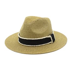 2022 Spring Summer Panama Straw Hat Women Sunhat Men Sunhats Girls Small Brim Hats Woman Holiday Beach Caps Man Fashion Outdoor Travel Sun Protection Cap Mens Top hat