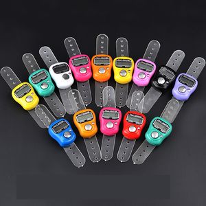 Mini Hand Hold Band Tally Counter LCD Digital Screen Finger Ring Electronics Head Count Buddha Electronic Counters Multicolor