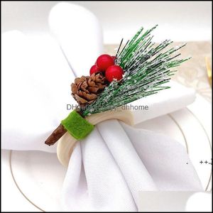 Ringos de guardanapo acess￳rios de decora￧￣o de mesa de cozinha barra de jantar home jardim anel de natal anel