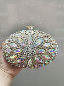 Evening Bags Silver Gold Yellow Green Color Woman Diamond Clutches Female Lady Crystal Handbag Party Wedding Bridal Toted Purses