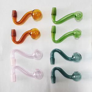 10mm Erkek Cam Kaseler Pyrex Cam Yağ Burner Boru Tütün Kase Nargile Shisha Adaptörü Kalın Bong Borular Temizle Mavi Yeşil Sarı Pembe Mix Renkler Sigara Aksesuarları Aracı