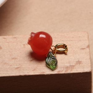 Подвесные ожерелья милый натуральный красный агат гранат фрукты заживление драгоценности драгоценный камень сделай сам аксессуары для ювелирных изделий.