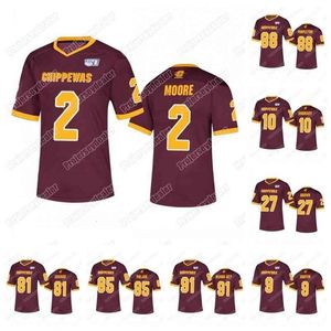 MCeoC202 91 Deron Irving-Bey Central Michigan Chippewas 2 David Moore 10 Quinten Dormady 27 Antonio Brown 84 Bailey Edwards NCAA Football Jersey