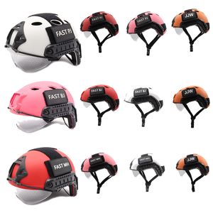 Airsoft Paintabll Shooting Child Kid Helmet Head Protection Gear Tactical Fast Children 고글과 함께 야외 CS 장비 No01-067