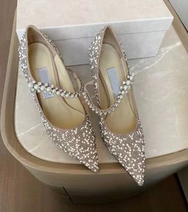 العلامة التجارية الفاخرة Baily Party Wedding Weddal Women Sandals Dress Shoes Pearls Lears-Embilitiator Sandals Sandals Sundals Points Ope Toes Tees Heels EU35-42
