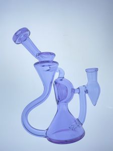 Glas Shisha Bohrinsel Bohrturm Rauchpfeife lila 14mm gemeinsame Fabrik direkte Preiszugeständnisse