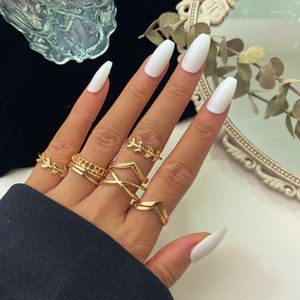 Wedding Rings Fashion 7 Pcs Set For Women Moon Cross Simplicity Style Female Trendy Index Finger Vintage Leaves Jewelry GiftWedding