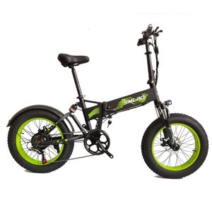 Smlro M6 Mountain Bike 20inch 4.0 pneu gordo Absorção de choque total Bicicleta elétrica dobrável 48V 10AH 500W Hidden Removable Battery Shimano 7 Velocidade