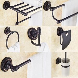 Bath Accessory Set Bathroom Hardware Oil Rubbed Bronze Robe Hook Towel Rail Rack Bar Shelf Paper Holder Toothbrush AccessoriesBath