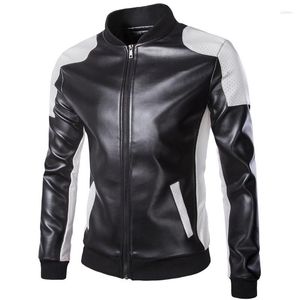 Мужские куртки 2022 Faux Leather Jacket Мужчина модная лоскутная мотоцикл мотоцикл Европа и Америка в стиле большого размера 5xl PU