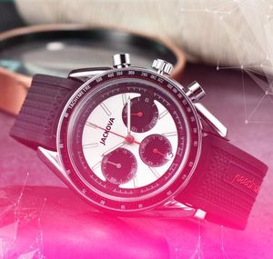 Moda tam fonksiyonel kronometre izle 40mm erkek kuvars hareket erkek zaman saati saatler kauçuk silikon kemer popüler suç kol saati dropshipping hediye masası