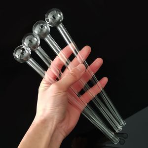 Oil Burner Glass Pipe Tobacco 20 cm Long Thick Glass Smoking Tubes 7.9 inch Clear Pyrex Nail Tips Water Pipes for Bong Dab Rig Bubble Transparent Smoking Accessories