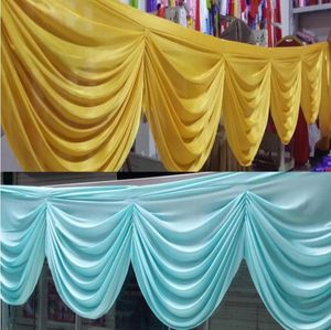 Party Decoration Wedding Backdrop Curtain Swag Ice Silk Fabric Decor Drapery Design For Table Skirts Banquet DecorationParty