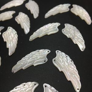 ペンダントネックレス13x33mm 100％ナチュラルパールマザーシェルウィングフェザーイヤリングチャームチャームネックレスペンダントdiyジュエリーメイキングアクセサリー