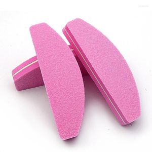 Nail Files Washable Double-Side Emery Board Buffering Block Mini Moon Style Sponge File Buffer 100/180 Sandpaper Tools Prud22