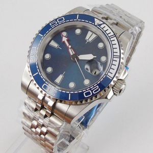 Wristwatches Japan MIYOTA 8215 Automatic Men Watch Jubilee Strap Sterile Blue Sunburst Dial Sapphire Crystal