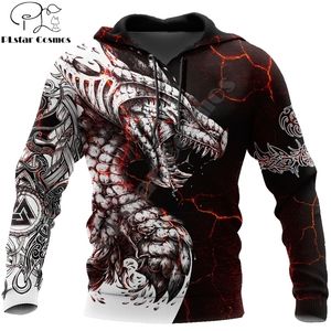Svart Vit Tattoo Dragon 3D Tryckta män Hoodies Sweatshirt Unisex Streetwear Zipper Pullover Casual Jacket Tracksuits KJ0192 220325