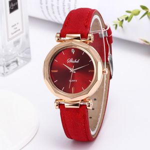 Fashion Women Leather Casual Watch Luxury Analog Quartz Crystal Wristwatch Womens Watches Waterproof