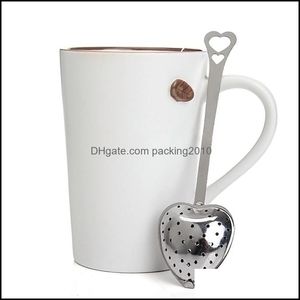 Attrezzo da cucina Love Heart Shape Style Infusore per tè in acciaio inossidabile Cucchiaino Colino Cucchiaio Filtro Consegna a goccia di alta qualità 2021 Strumento per il caffè