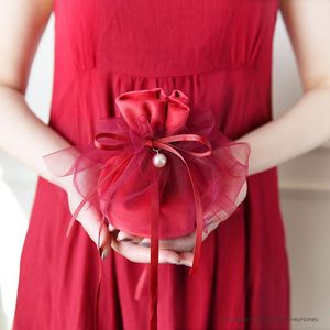 Confezione regalo Borsa in velluto Confezione di gioielli Sacchetti con coulisse Le borse possono essere personalizzate Scatole di caramelle per matrimoni di lusso Bomboniere e forniture di regali