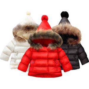 暖かい女の子のコート秋の冬のフード付きアウターガール用の幼児用キッズジャケットのためのクリスマスと子供向け誕生日プレゼントj220718