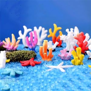 Simulação coral aquário estrela do mar em miniatura de fada jardim micro musgo paisagem peixe diy cultura tartaruga terrário acessórios 201210