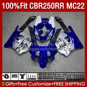 Injection For HONDA CBR250 CBR 250RR 250 RR CC 90-99 131No.7 MC22 CBR250RR 90 91 92 93 94 95 96 97 98 99 250CC 1990 1991 1992 1995 1996 1997 1998 1999 Fairing blue silvery blk