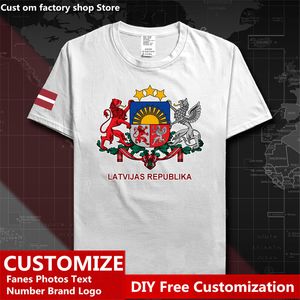 Letonya Latvija Country T Shirt Özel Jersey hayranları DIY İsim Numarası Tshirt High Street Moda Hip Hop Gevşek Tesim Tişört 220616