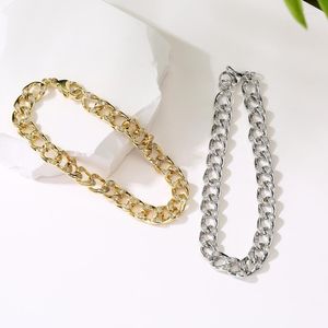 Link Chain Hecheng Bohemian Gold Armband för kvinnor Twist Silver Color CZ Chunky Thick Party Jewel Fawn22