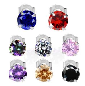 Stud örhängen Smycken Luckyshine 3 Par Kvinnor Mti-Color Natural Mystic Topaz Rainbow Zircon Rund Cut Lady Girls S Drop Delivery 2021 5Wygs