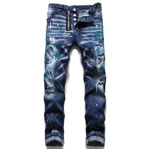 Designer Mens Pants Slim Fit Jeans Fashion For Guys Jogger di alta qualità Streetwear hip hop elegante di alta qualità con bottoni di marca